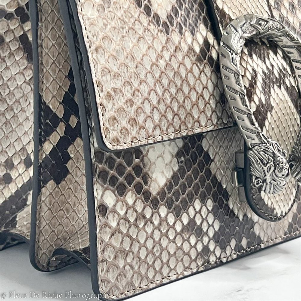 Gucci Cream and Gray Satchel with Bamboo Handle - Picture 5 of 7